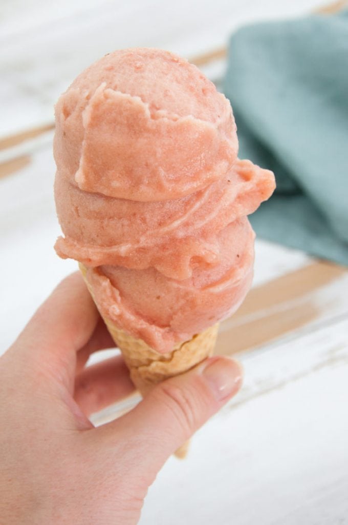 Watermelon Ice Cream in a cone