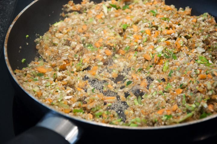 mixed veggies in pan