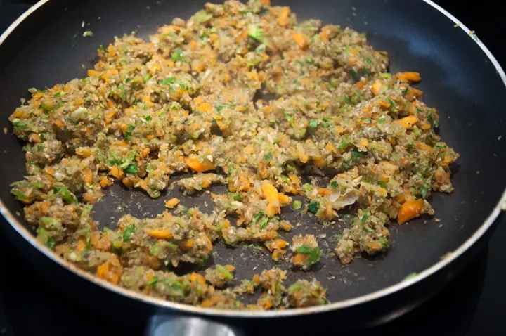 mixed veggies in pan