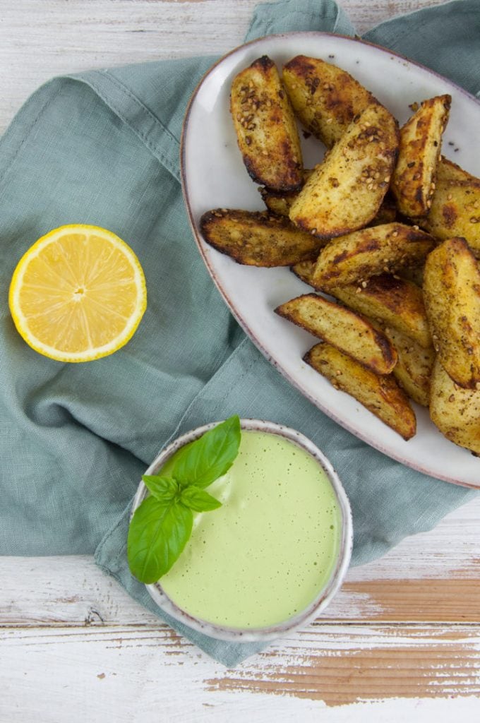 Creamy Basil Dip with wedges