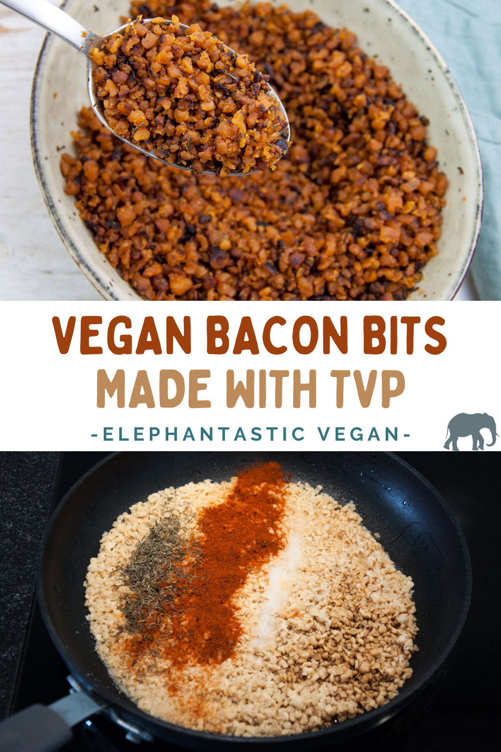 Vegan Bacon Bits made with TVP