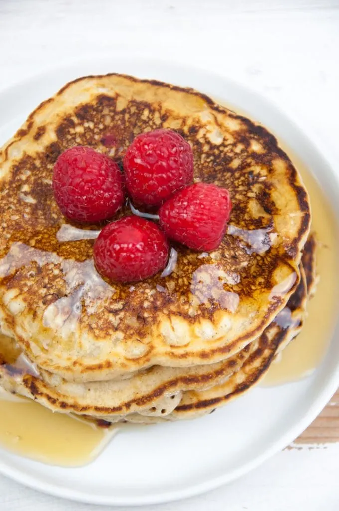 Vegan Raspberry & Vanilla Pancakes