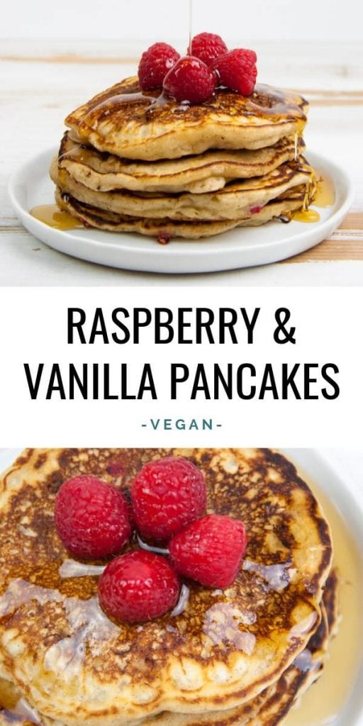 Vegan Raspberry & Vanilla Pancakes