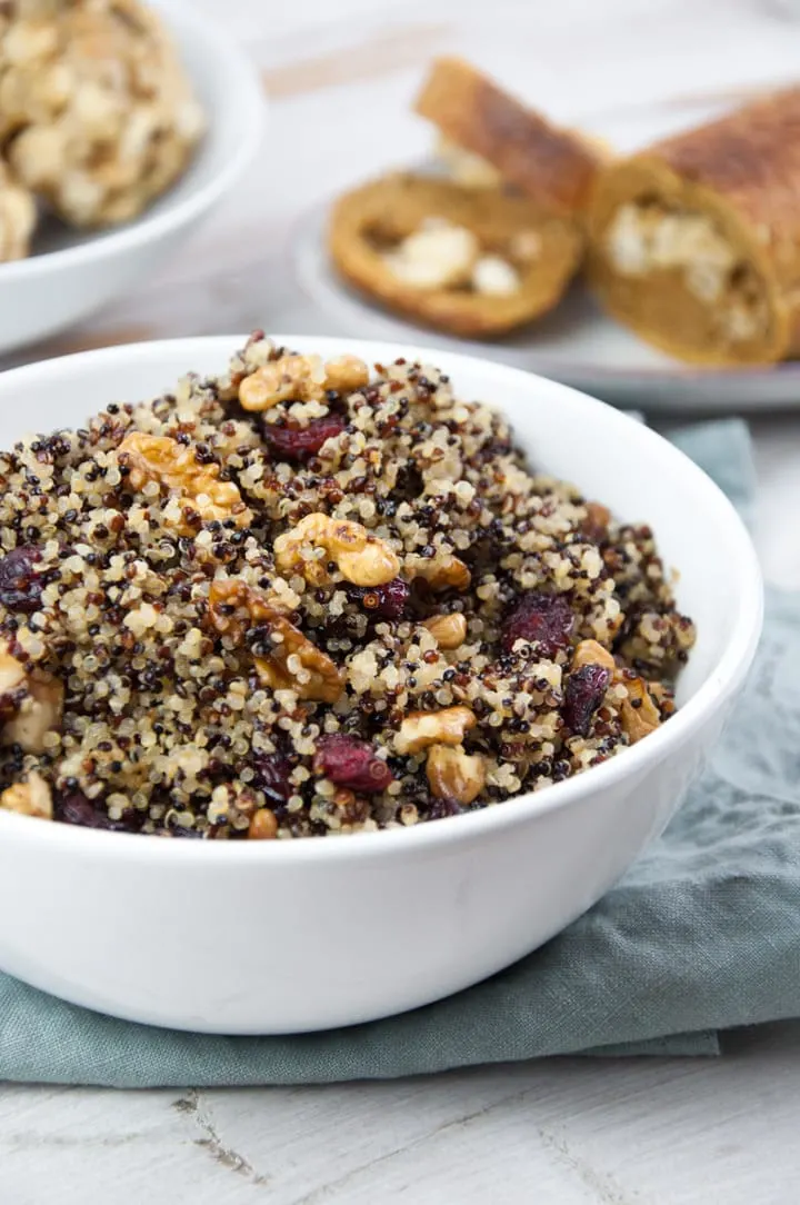 Tri-Color Quinoa with walnuts and cranberries