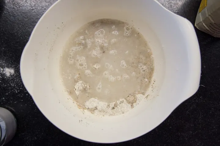 ingredients for seed crackers in a bowl