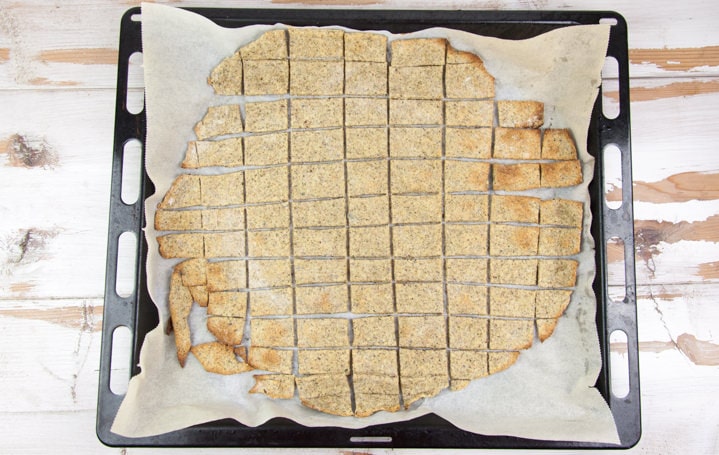 baked crackers on parchment paper