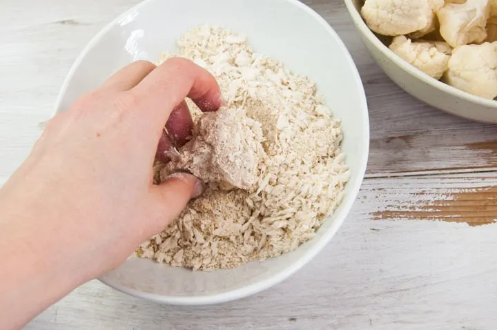 cauliflower dipped in breading