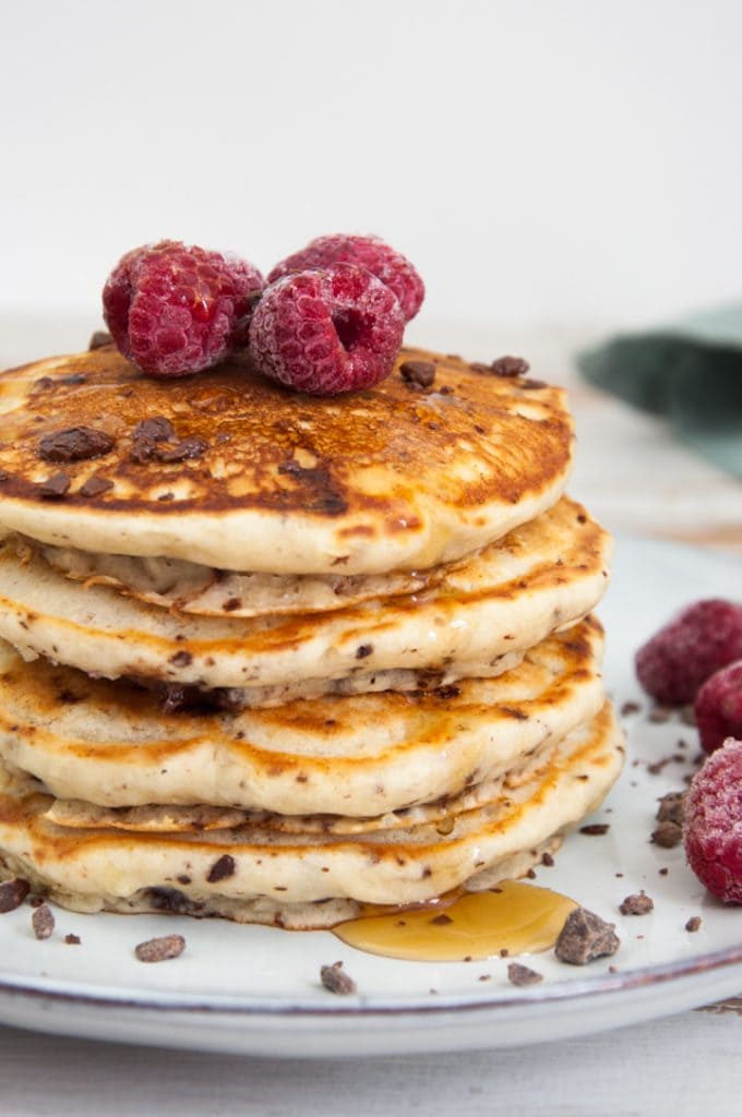 Chocolate Raspberry Pancakes