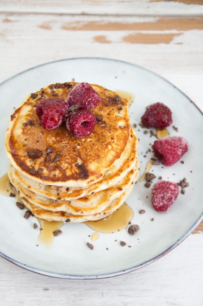 Chocolate Raspberry Pancakes