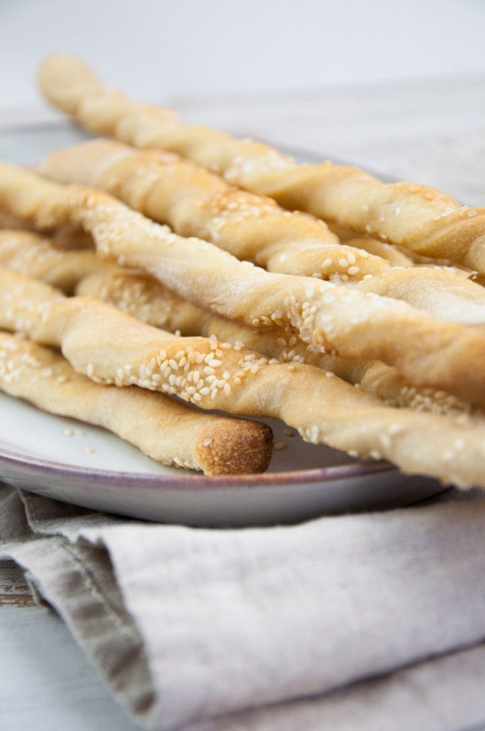 sesame grissini breadsticks