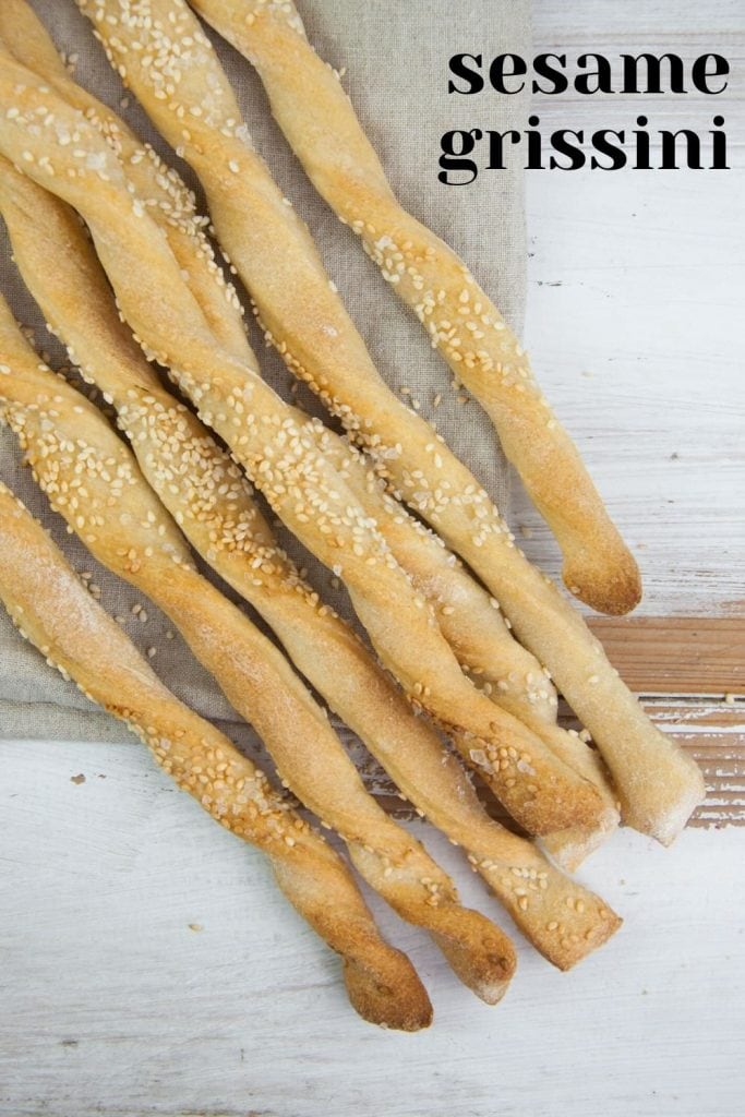 sesame grissini breadsticks