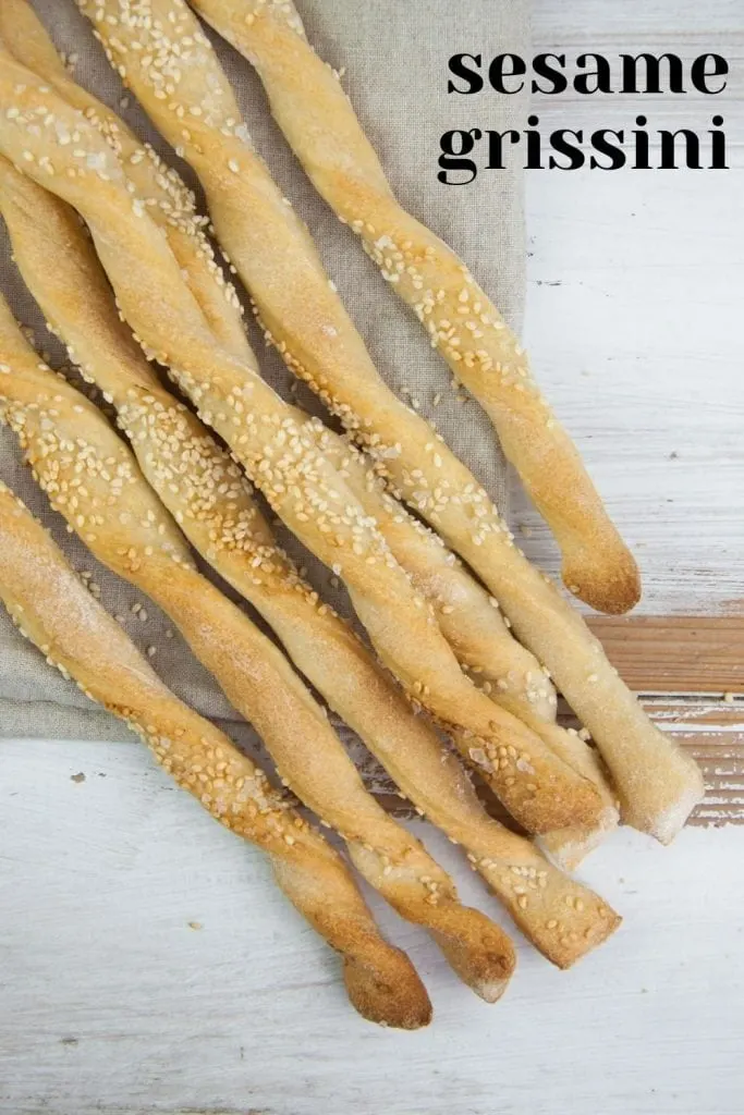 sesame grissini breadsticks