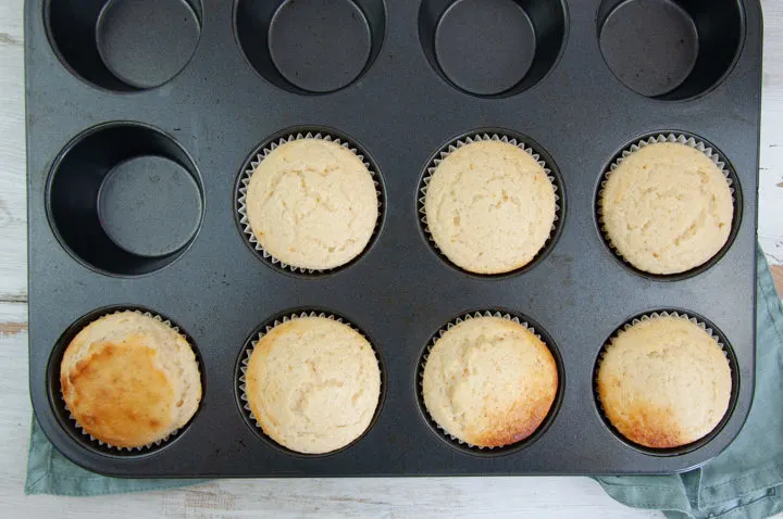 lemon muffins after baking