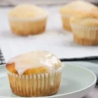 glazed vegan lemon muffins