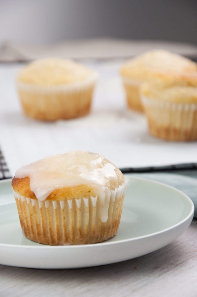 glazed vegan lemon muffins