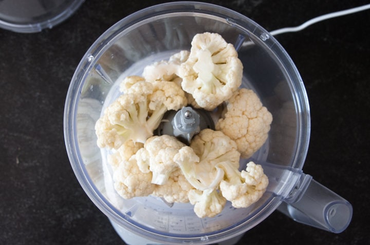 cauliflower florets in food processor