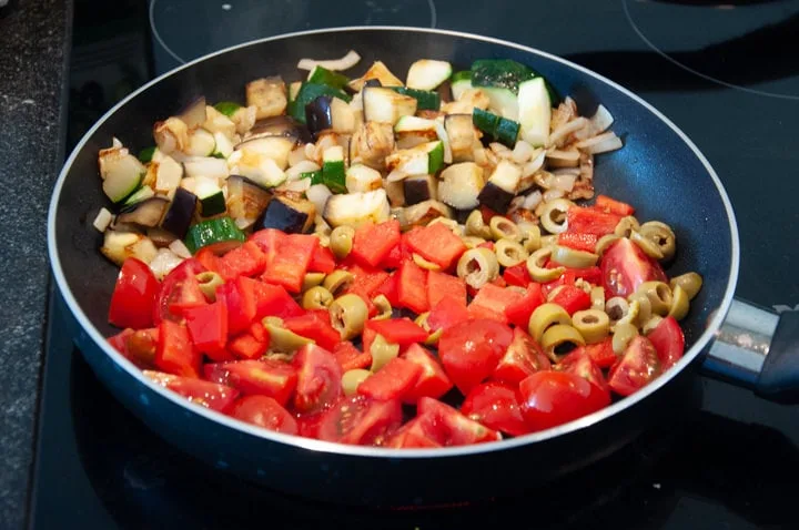 veggies in a pan