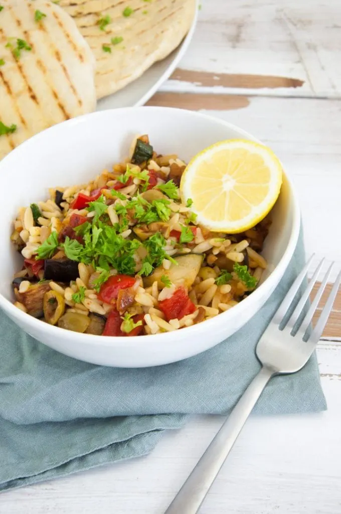 Orzo Pasta with Roasted Vegetables