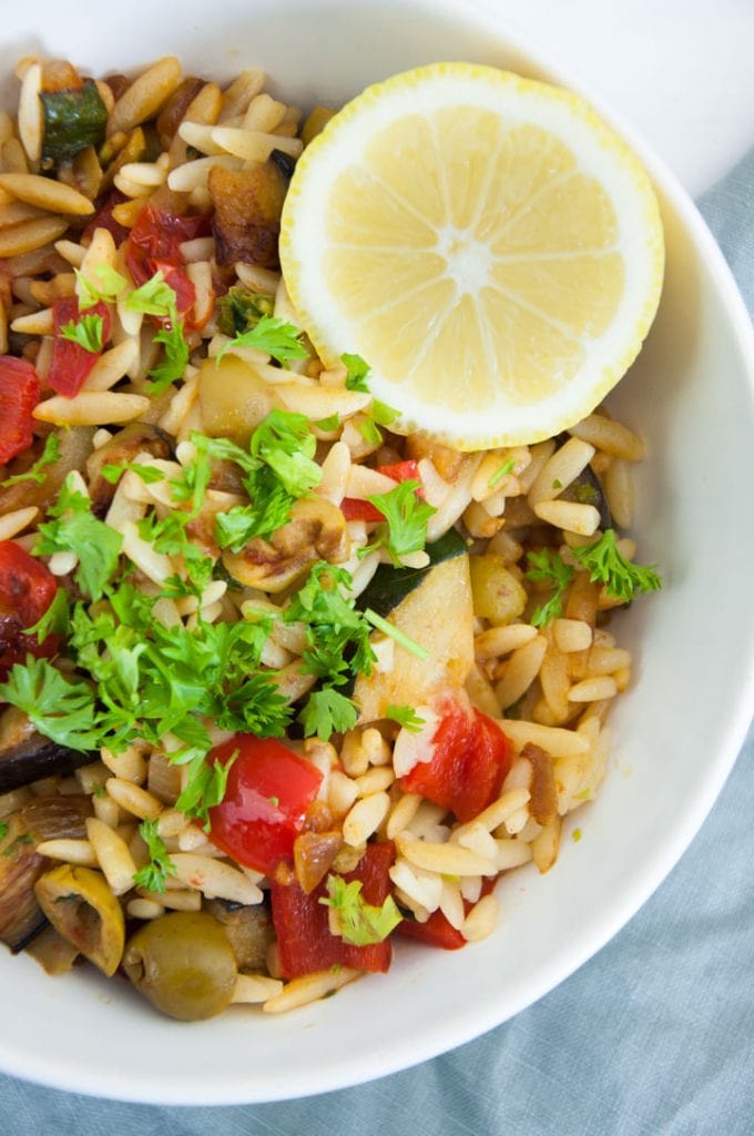 Orzo Pasta with Roasted Vegetables