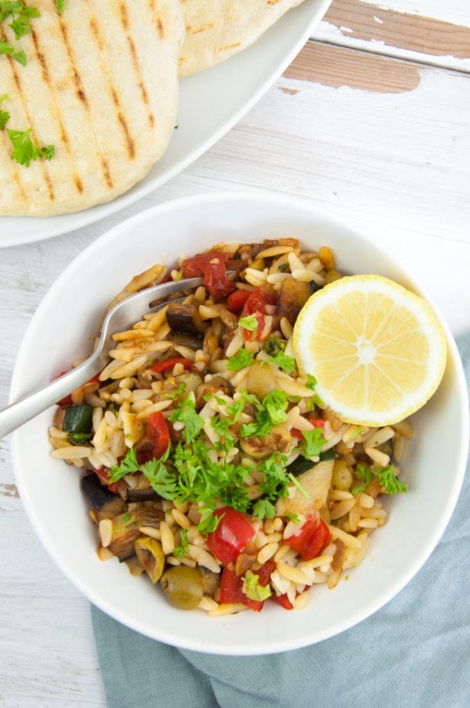 Orzo Pasta with Roasted Vegetables