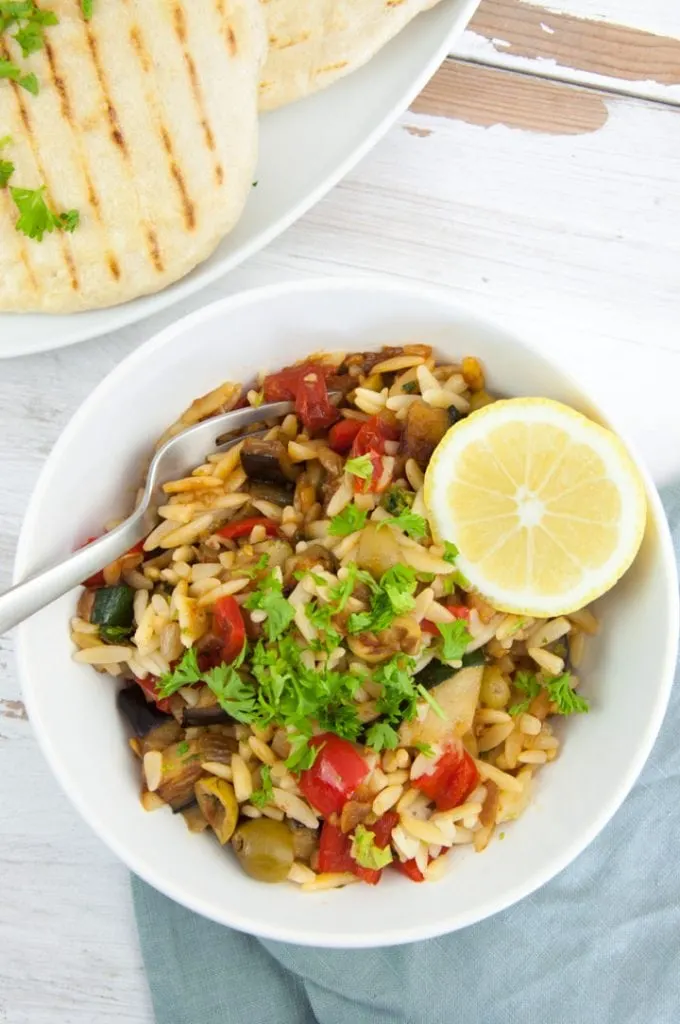 Orzo Pasta with Roasted Vegetables