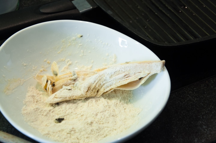 banana blossoms in flour