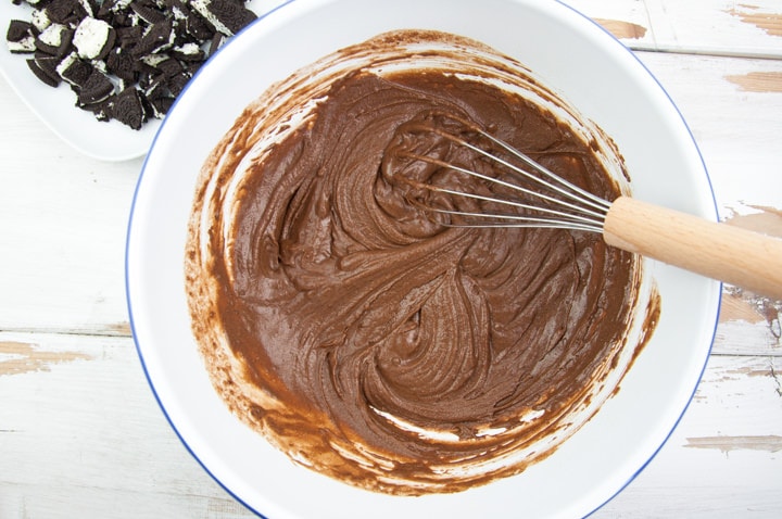 brownie batter in bowl