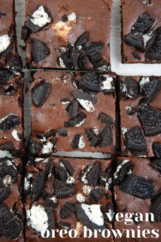 vegan oreo brownies