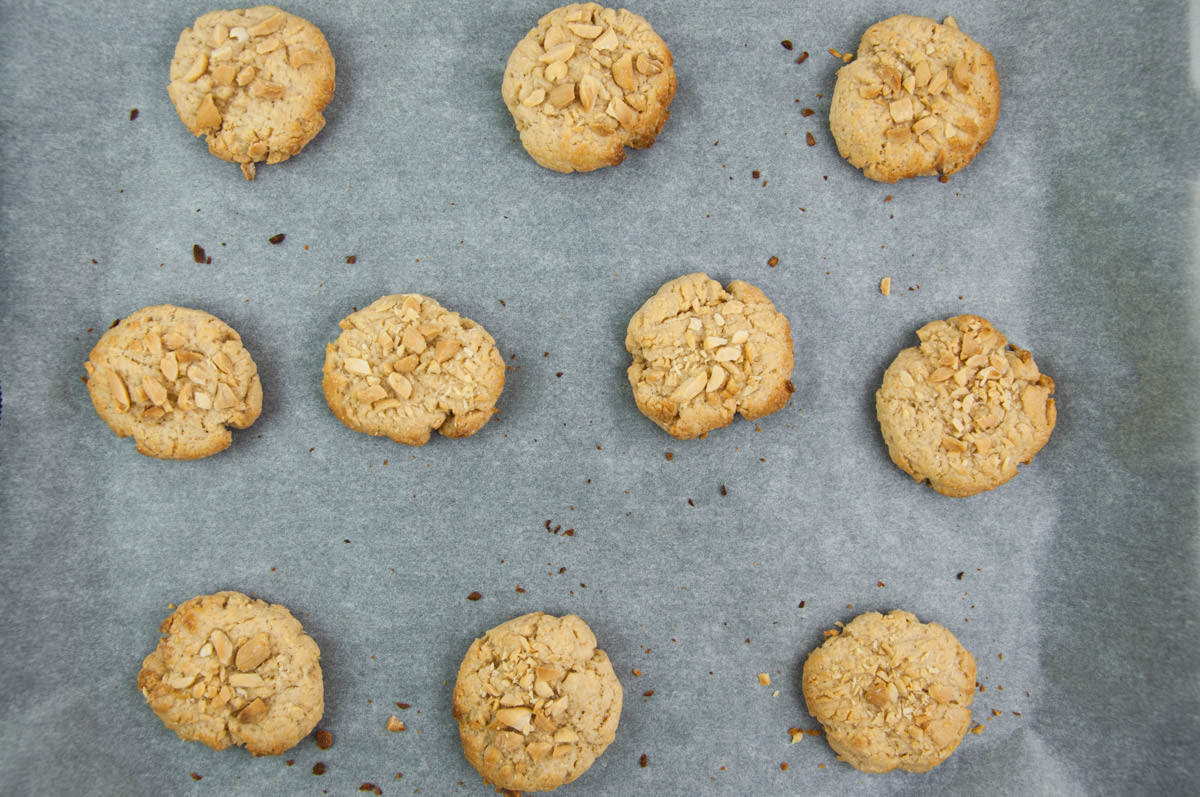 peanut butter cookies after baking