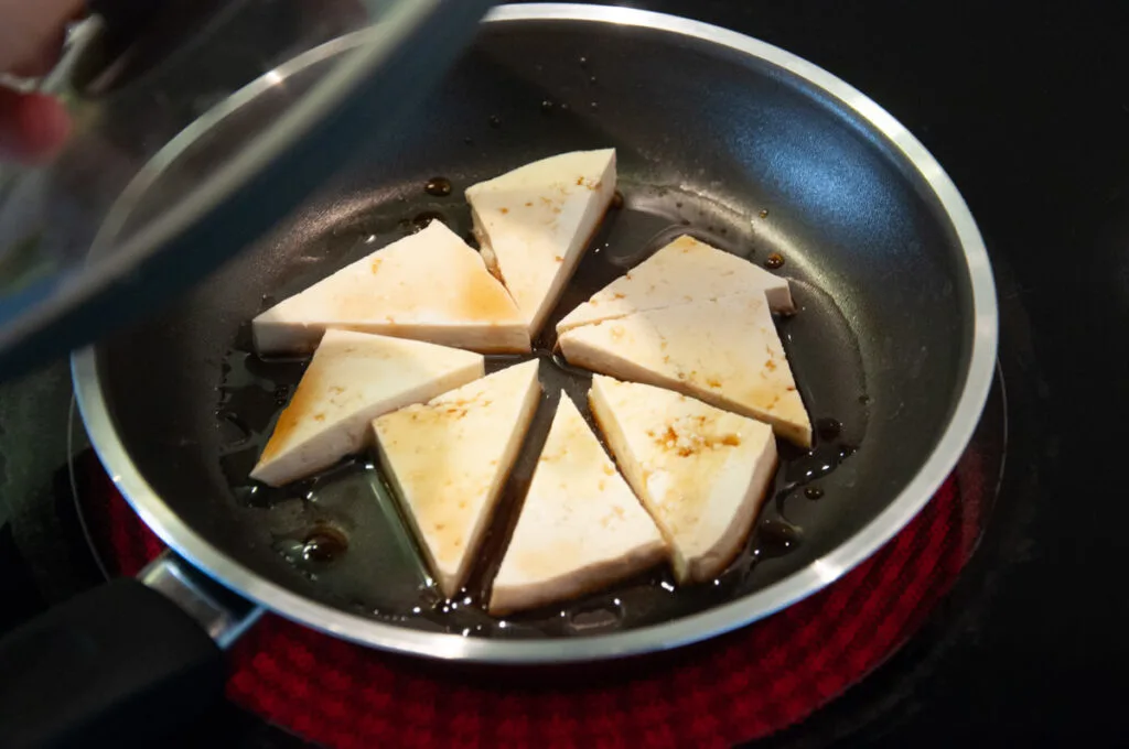 tofu in pan