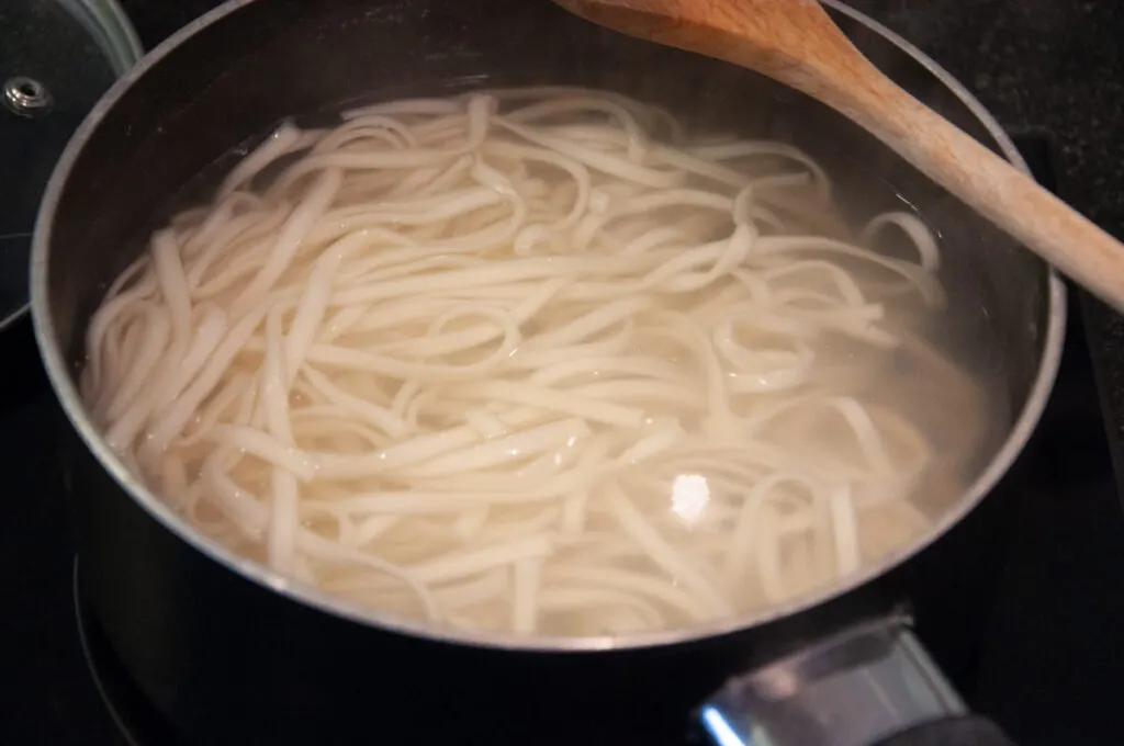 cooked noodles