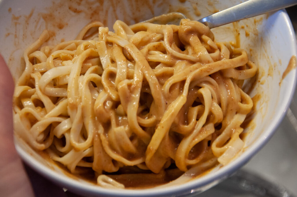 noodles in peanut butter sauce