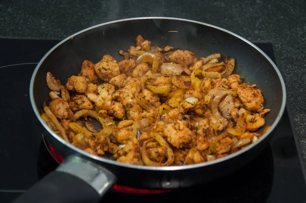 vegan gyros in pan