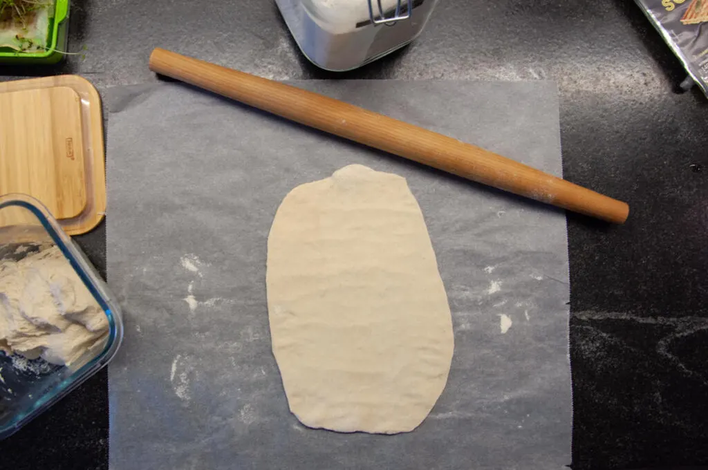 rolled out naan