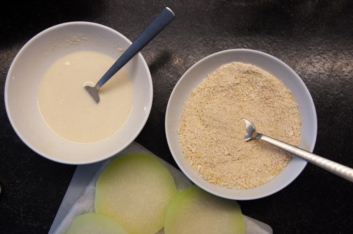 kohlrabi breading station