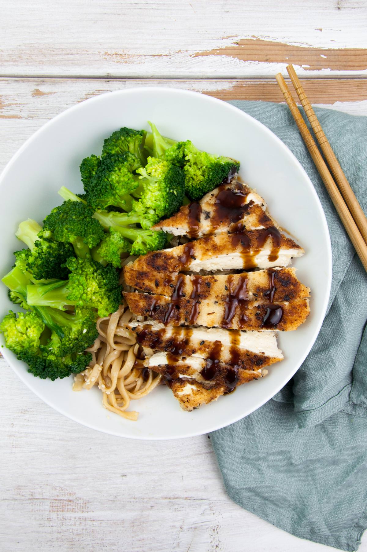 tofu katsu with broccoli