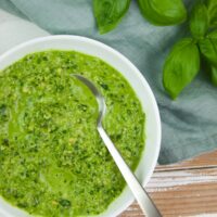 Healthy Basil Pesto (Oil-Free, Nut-Free, Vegan)