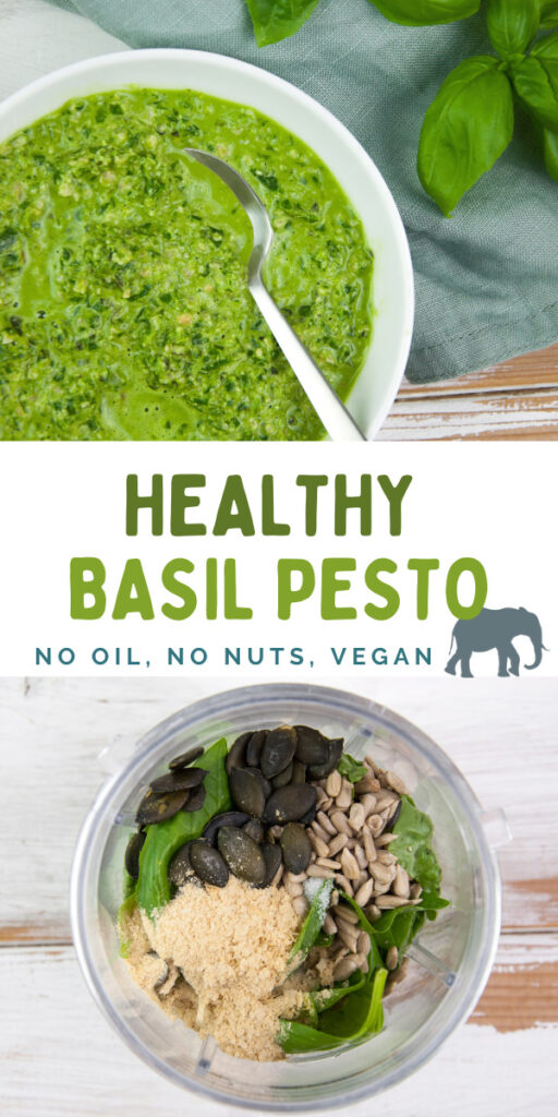 Healthy Basil Pesto (Oil-Free, Nut-Free, Vegan)