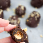 Chocolate Covered Snickers Stuffed Dates