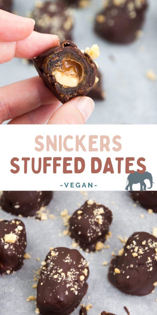 Chocolate Covered Snickers Stuffed Dates