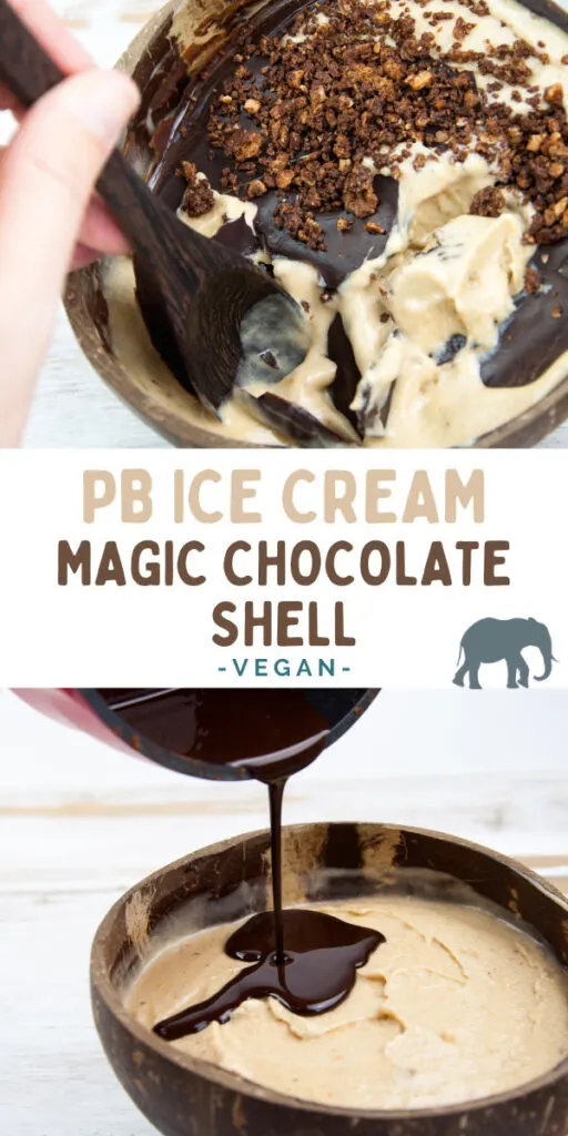 Peanut Butter Nice Cream with Magic Chocolate Shell