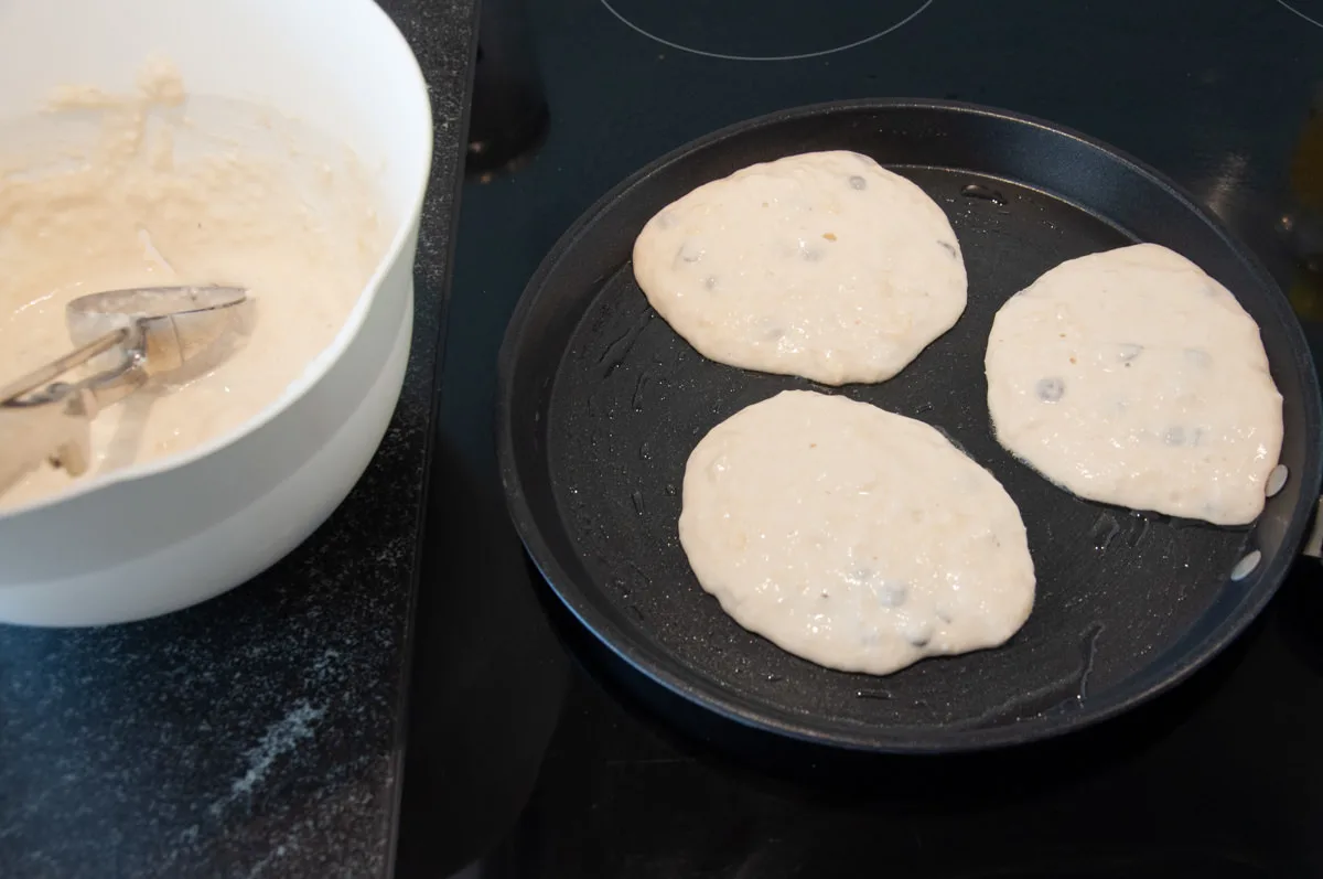 chocolate chip coconut pancakes