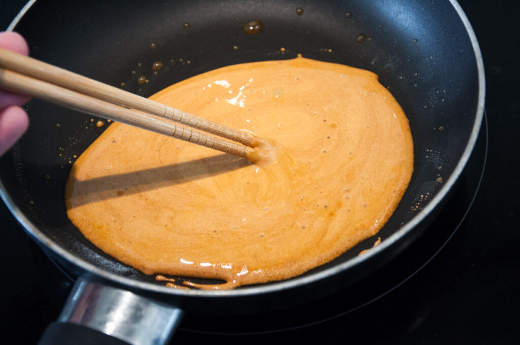 stirring baking soda and sugar