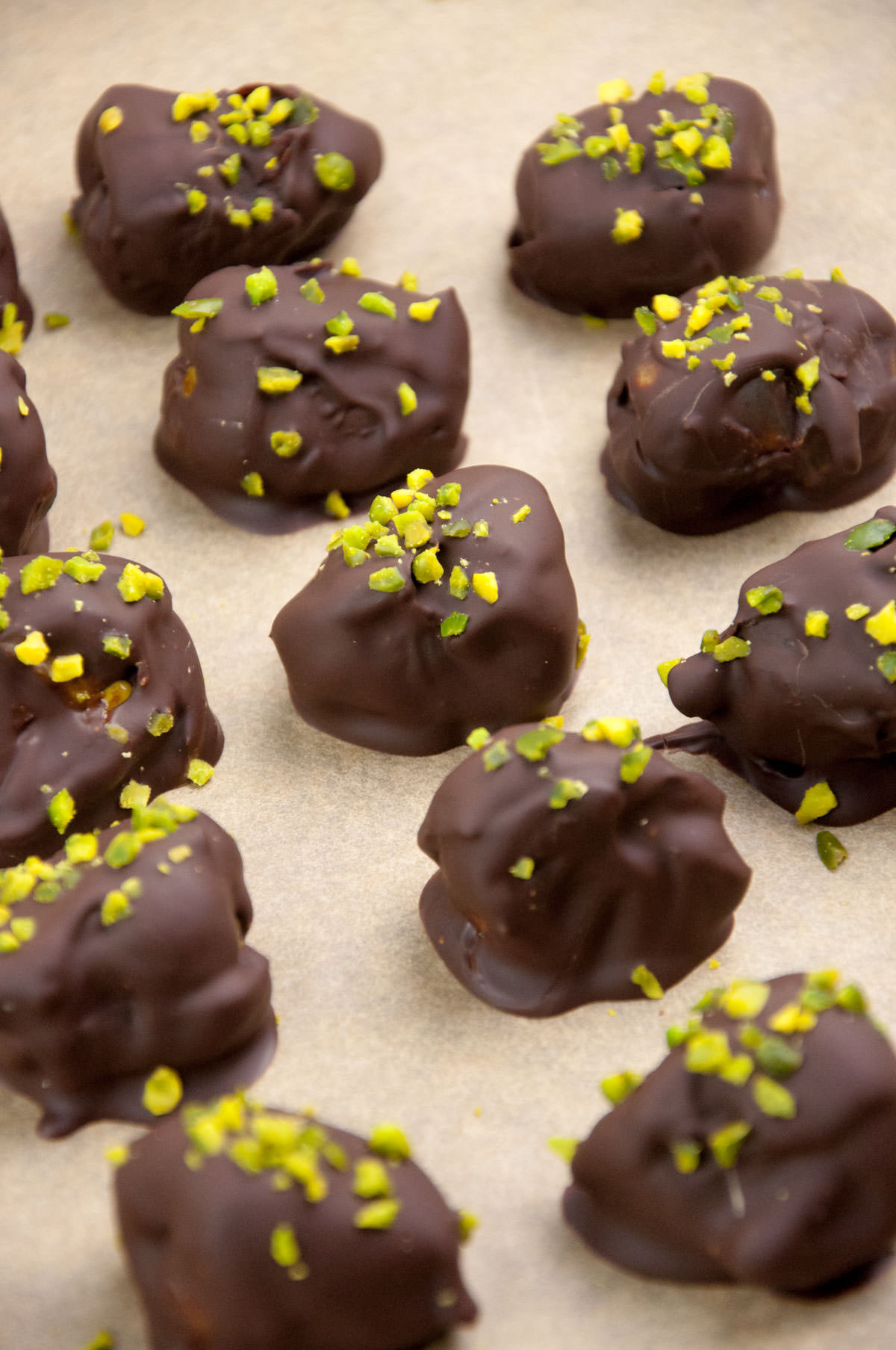 chocolate covered dates stuffed with pistachio butter