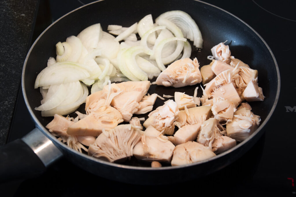 onions and jackfruit