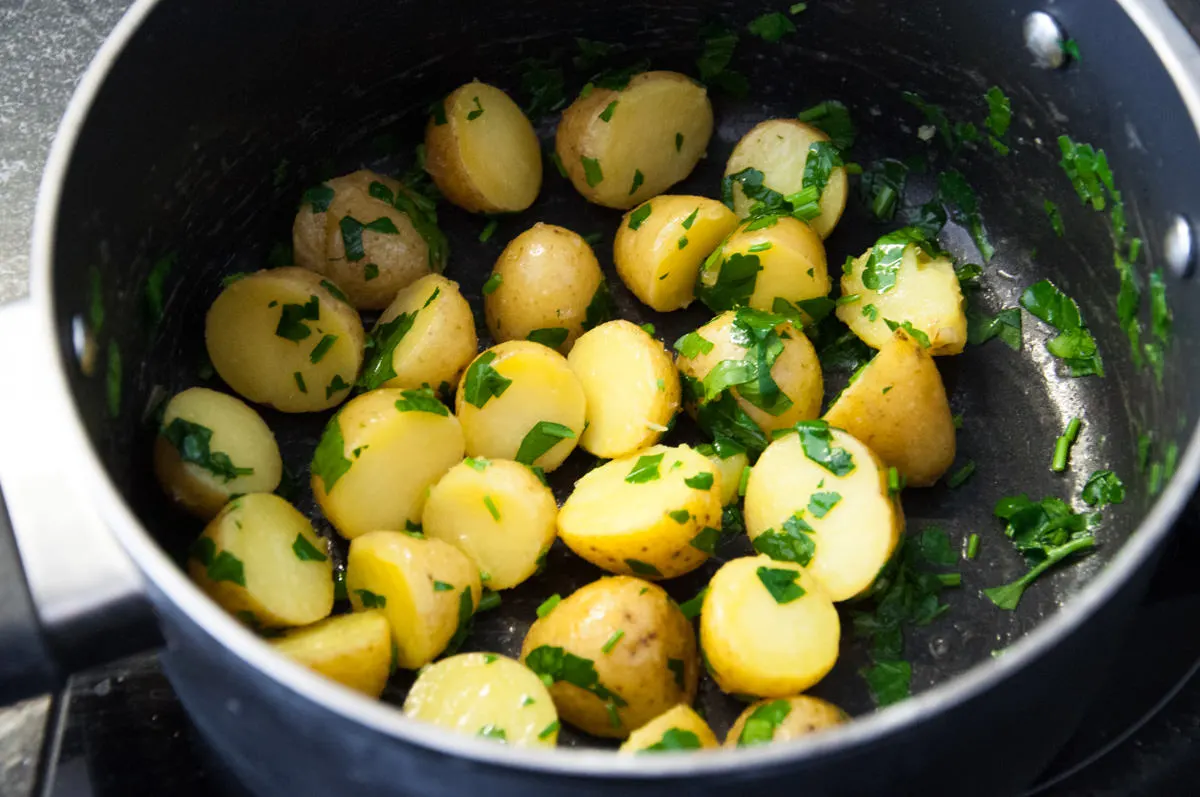 potatoes in pot