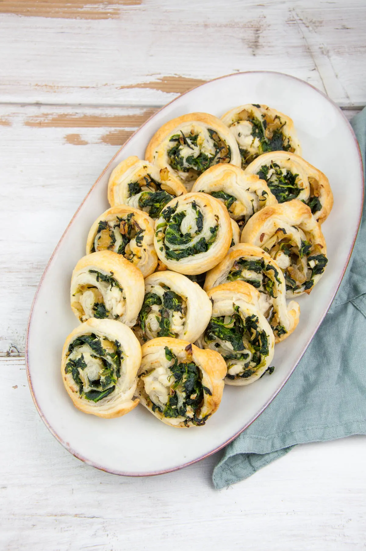 Spinach Cream Cheese Puff Pastry Pinwheels - Challenge Dairy