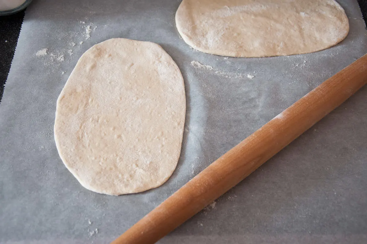 rolled out flatbreads