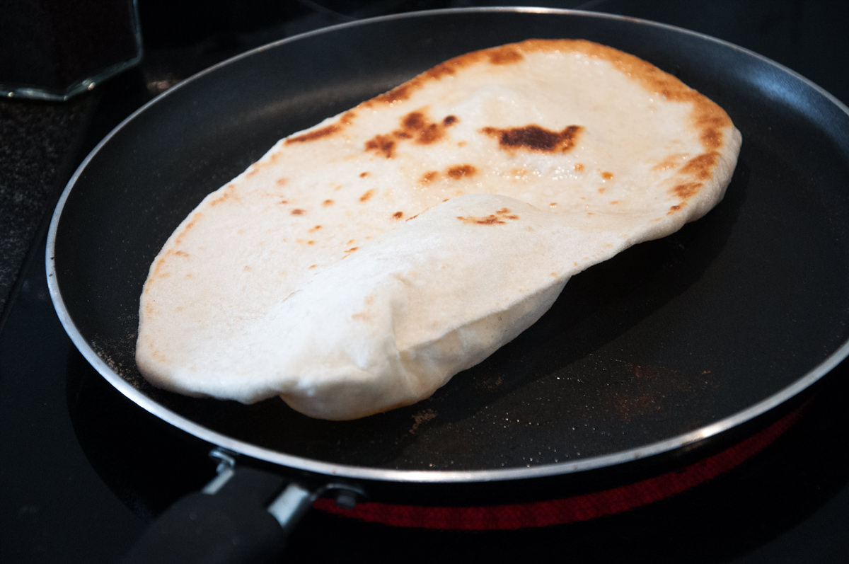 flatbread in pan