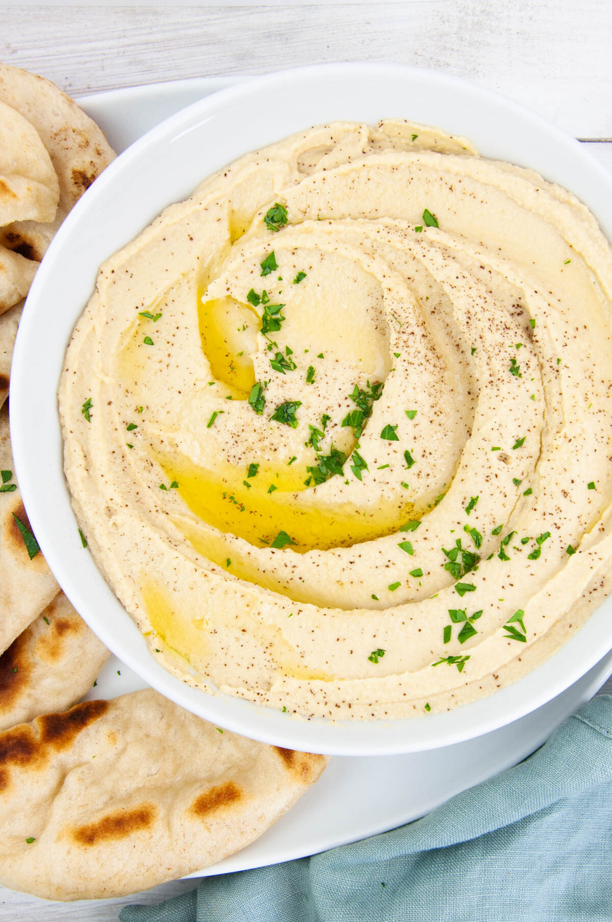 Hummus made from dried chickpeas